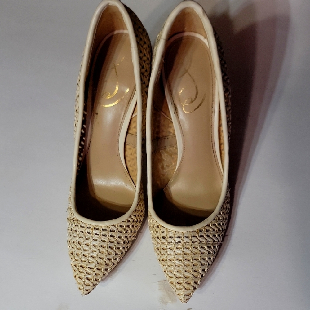 Sam Edelman Pumps Raffia Pointed Toe Womens Size 8